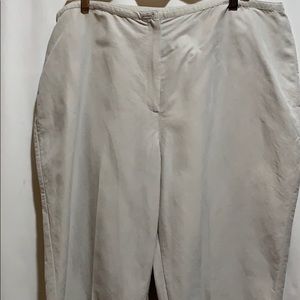 ALIA CROPPED PANT TAN SZ 18 RAYON/FLAX EL WAIST